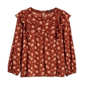 Madewell Ladder Trim Ruffle Top